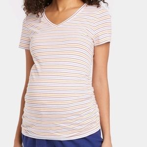 New Isabel Maternity By Ingrid & Isabel V-Neck Shirt Stripped XXL